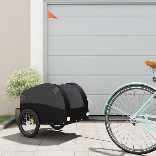 vidaXL Fietstrailer 30 kg ijzer zwart, Fietsen en Brommers, Fietsaccessoires | Aanhangers en Karren, Nieuw, Verzenden