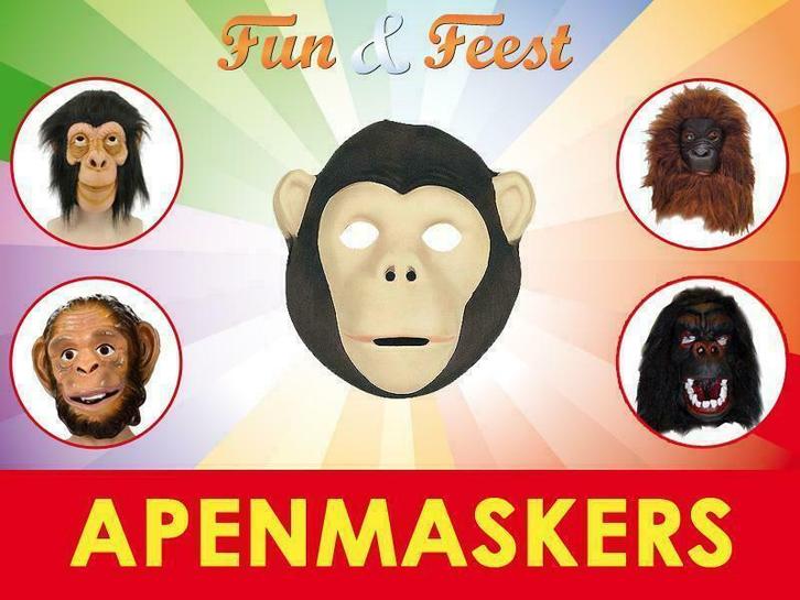 Apen maskers- Mega aanbod carnaval aap maskers, Kinderen en Baby's, Carnavalskleding en Verkleedspullen, Jongen of Meisje, Nieuw