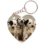 Sleutelhanger hartje 5x5cm - Dalmatier Puppies op Rij NIEUW, Nieuw, Ophalen of Verzenden