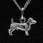 Zilveren Jack russel Terrier ruwhaar ketting hanger - klein, Nieuw, Verzenden