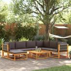 vidaXL 8-delige tuinbankset met kussens van acaciahout en, Verzenden, Nieuw, Hardhout