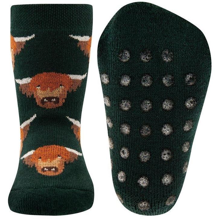 Antislipsok Groen Schotse Hooglander Koe - Ewers-19/20 NIEUW, Kinderen en Baby's, Babykleding | Schoentjes en Sokjes, Nieuw, Ophalen of Verzenden