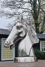 sculptuur, paardenhoofd ware grote - 44 cm - Aluminium