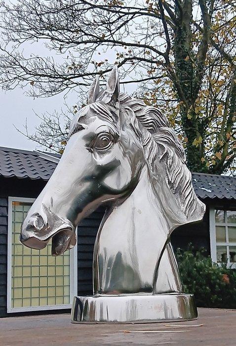 sculptuur, paardenhoofd ware grote - 44 cm - Aluminium, Antiek en Kunst, Kunst | Designobjecten