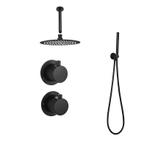 Sani Royal Inbouw Regendouche Doucheset Mat Zwart Messing, Nieuw