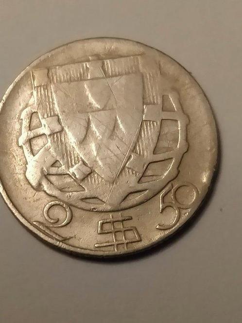 Portugal. Republic. 2 ½ Escudos 1937 (Zonder Minimumprijs), Postzegels en Munten, Munten | Europa | Niet-Euromunten