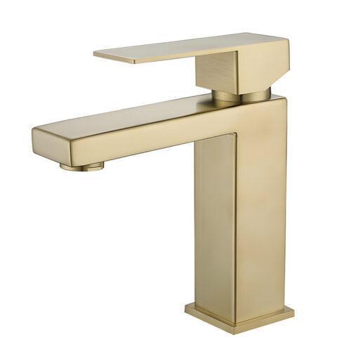 Gouden wastafelmengkraan | Vierkant design | 16 cm hoog, Doe-het-zelf en Verbouw, Sanitair, Nieuw, Rvs, Kraan, Verzenden