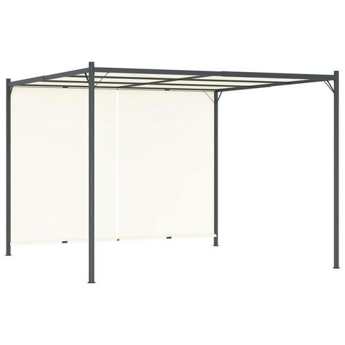 vidaXL Pergola met verstelbaar dak 3x3 m staal crèmewit, Tuin en Terras, Palen, Balken en Planken, Nieuw, Verzenden