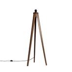 Landelijke vloerlamp tripod walnoot hout - Tripod Classic, Huis en Inrichting, Nieuw, Overige materialen, 100 tot 150 cm, Landelijk