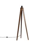 Landelijke vloerlamp tripod walnoot hout - Tripod Classic, Nieuw, Overige materialen, Landelijk, 100 tot 150 cm