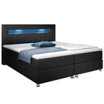 Boxspringbed Montana - 140 x 200 cm - Zwart - LED Verlichtin, Verzenden, Nieuw