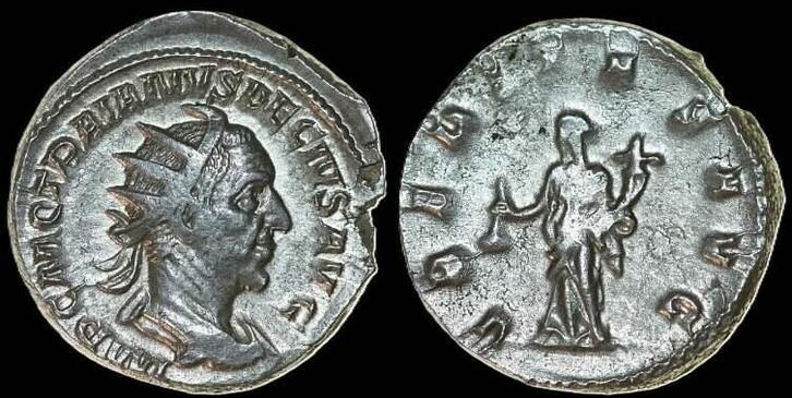 249-251 n Chr Trajan Decius ad 249-251 Ar Antoninianus 22..., Postzegels en Munten, Munten | Europa | Niet-Euromunten, Verzenden