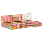 vidaXL Bankkussen pallet stof patchwork meerkleurig, Verzenden, Nieuw