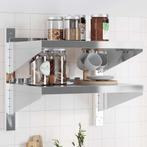 vidaXL Wandschap 2-laags 50x40x48 cm roestvrijstaal, Huis en Inrichting, Woonaccessoires | Wandplanken en Boekenplanken, Verzenden