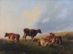 Thomas Sidney Cooper (1803-1902) - Weidend vee in een, Antiek en Kunst