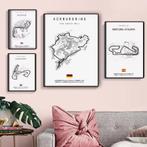 Vintage Formule 1 Circuit Poster Zwart Wit Canvas Wandkunst, Verzenden, Nieuw