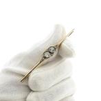 Bicolor gouden broche met diamant; 0,84 ct. | Art-deco, Sieraden, Tassen en Uiterlijk, Broches, Gebruikt, Overige kleuren, Ophalen of Verzenden