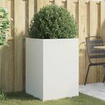 vidaXL Plantenbak 52x48x75 cm staal wit, Verzenden, Nieuw, Metaal