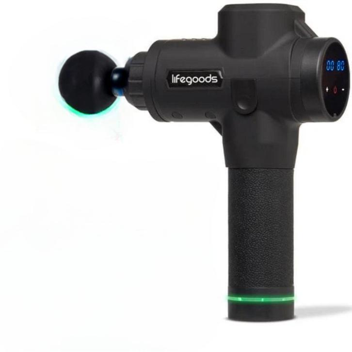 2dekans | Auronic Massage Gun - 6 Opzetstukken - 30 Standen, Sport en Fitness, Massageproducten, Zo goed als nieuw, Ophalen of Verzenden