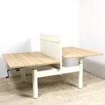 Gispen TM slinger duo-bureau, 140x80cm, wit-midden eiken, Huis en Inrichting, Bureaus, Ophalen of Verzenden, Nieuw