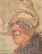 Europese school (XIX-XX) - Portrait of a woman in regional, Antiek en Kunst