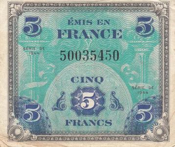 FRANCE P.115a - 5 Francs 1944 Fine/VF beschikbaar voor biedingen