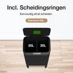 2dekans | Loftey Prullenbak 60 Liter – Push/Touch - Duo, Ophalen of Verzenden, Zo goed als nieuw