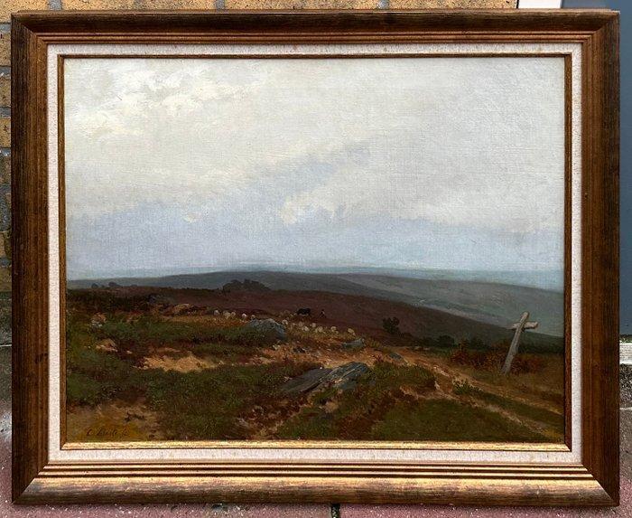 Cornelis Lieste (1817-1861) - Schaapherder in landschap, Antiek en Kunst, Kunst | Schilderijen | Klassiek
