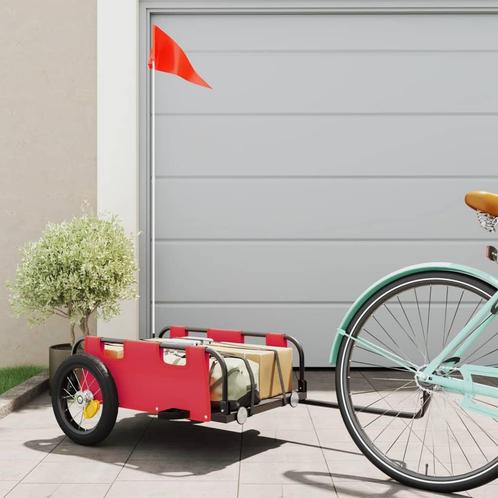 vidaXL Fietstrailer oxford stof en ijzer rood, Fietsen en Brommers, Fietsaccessoires | Aanhangers en Karren, Nieuw, Verzenden