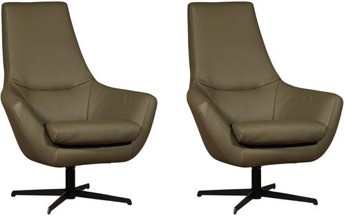 Leren draaifauteuils - Echt leer, Modern, Comfortabel en ki, Huis en Inrichting, Fauteuils, 75 tot 100 cm, 75 tot 100 cm, Nieuw