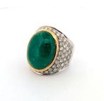 Ring - 18 karaat Geel goud, Witgoud - 25.96ct. tw. Smaragd -, Sieraden, Tassen en Uiterlijk, Nieuw