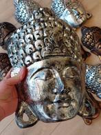 10 Grote houten Boeddha hoofden - Beeld - Thailand (Zonder, Antiek en Kunst