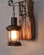 Industriële Wandkandelaar Hout amp; Metaal–Rustieke Wandlamp, Verzenden, Nieuw