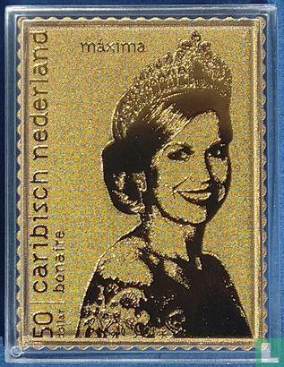 Caribisch Nederland - Koningin Maxima 24k gouden zegel -..., Postzegels en Munten, Postzegels | Amerika, Postfris, Verzenden