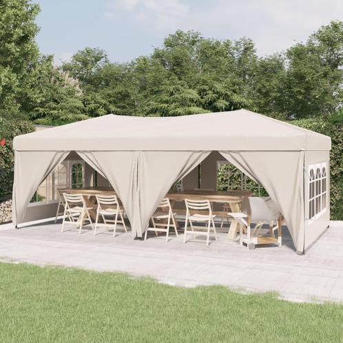 vidaXL Partytent inklapbaar met zijwanden 3x6 m crèmekleurig, Tuin en Terras, Partytenten, Partytent, Nieuw, Verzenden