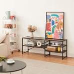 TV meubel Västiarharg 120x30x46 cm zwart en walnootkleurig [, Huis en Inrichting, Kasten | Televisiemeubels, Verzenden, Nieuw