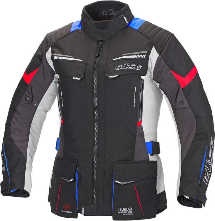 Büse Lago Pro Dames Lichtgrijs Blauw Rood Textiel Jas, Motoren, Kleding | Motorkleding, Dames, Nieuw met kaartje, Jas | textiel
