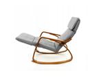 Schommelstoel relax fauteuil - grijs - verstelbare voetsteun