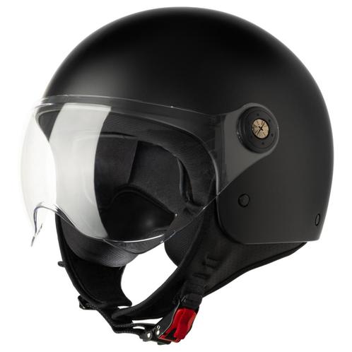 VINZ Duoro - Mat Zwart, Motoren, Kleding | Motorhelmen, M, Jethelm, Verzenden