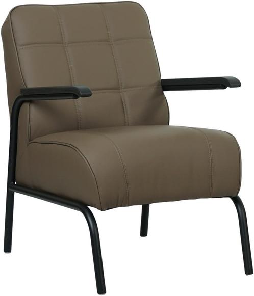 Bruine leren industriële retro stoel - Hermes Leer Lever (br, Huis en Inrichting, Fauteuils, 50 tot 75 cm, 75 tot 100 cm, Nieuw