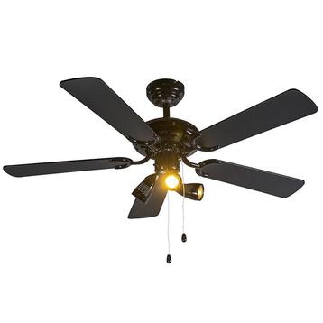Plafondventilator zwart 110cm 3-lichts met trekschakelaar - beschikbaar voor biedingen