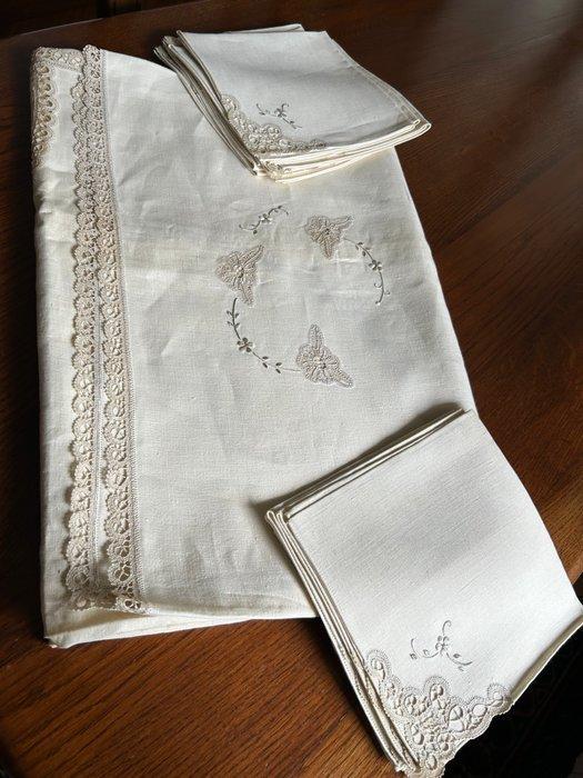 Tafelkleed (13) - 260 cm - 172 cm - Tafelkleed met servetten, Antiek en Kunst, Antiek | Kleden en Textiel
