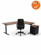 Hoekbureau Tube - Ronde hoek - zwart onderstel - afmeting en, Werkplek, Ophalen of Verzenden, Gebruikt, Bureau