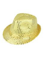 Gouden Pailletten Hoed, Verzenden, Nieuw, Feestartikel