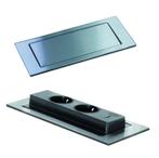 Evoline backflip RVS 2x stopcontact en USB-A lader, Verzenden, Nieuw in verpakking