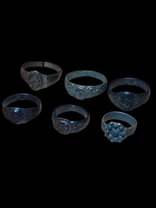 Post-middeleeuws Brons, Lot of 6 Ring (Zonder Minimumprijs), Sieraden, Tassen en Uiterlijk, Antieke sieraden