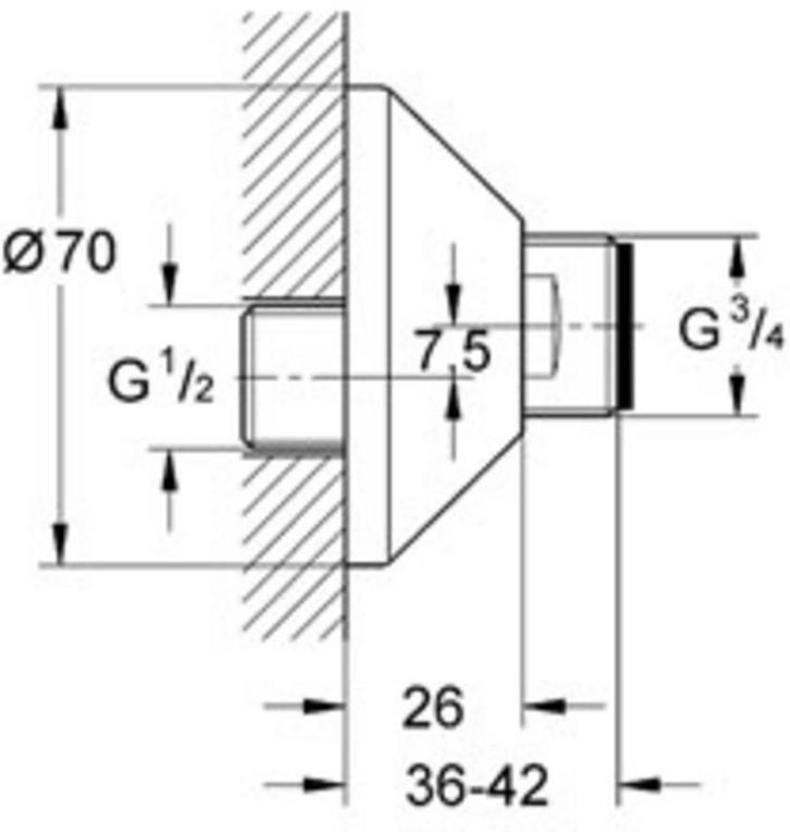 Grohe Koppeling van €31.00 voor €21.04, Doe-het-zelf en Verbouw, Sanitair, Kraan, Nieuw, Ophalen of Verzenden