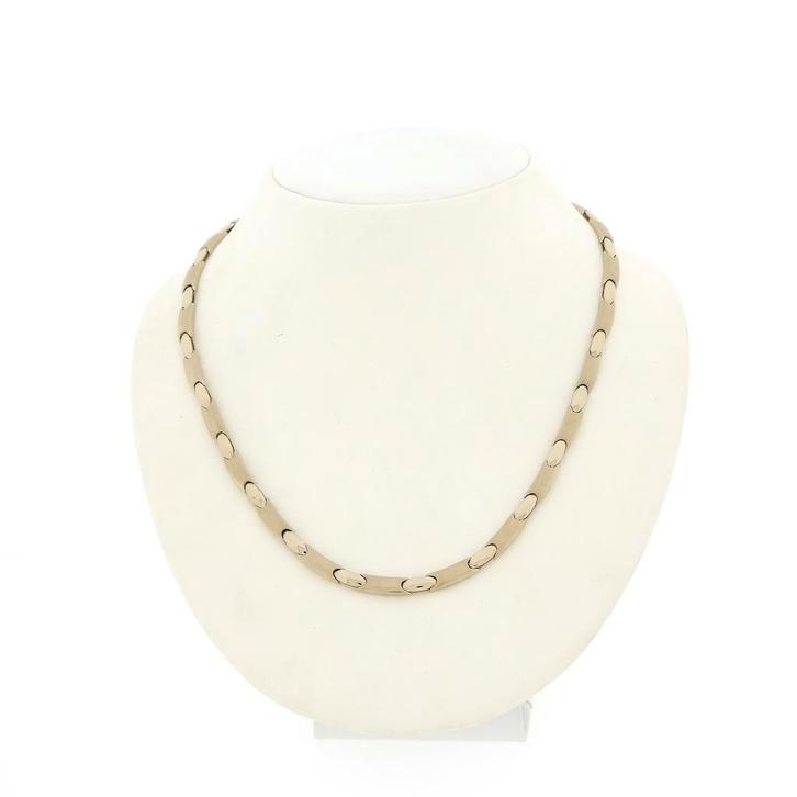 Witgouden gematteerde collier | 43 cm (witgouden collier), Sieraden, Tassen en Uiterlijk, Kettingen, Overige kleuren, Gebruikt