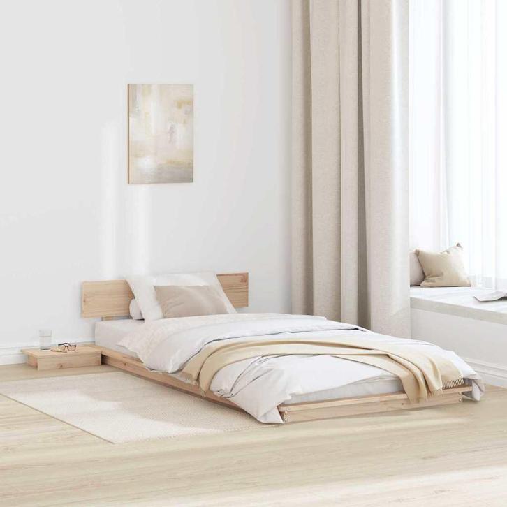 vidaXL Bedframe Bruin 75 x 190 cm Hout, Huis en Inrichting, Slaapkamer | Bedden, Bruin, Nieuw, Hout, Verzenden