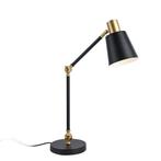lux.pro Tafellamp Abergele bureaulamp 68 cm E27 zwart en gou, Huis en Inrichting, Verzenden, Nieuw